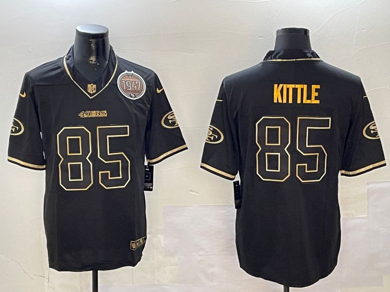 Men San Francisco 49ers #85 Kittle Black Gold Throwback 2024 Nike Limited NFL Jersey style 2->san francisco 49ers->NFL Jersey